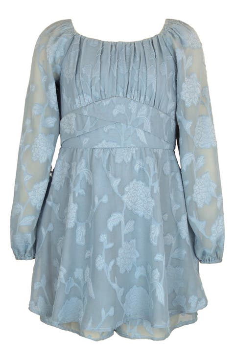 Kids' Burnout Chiffon Skirted Party Romper (Big Kid)