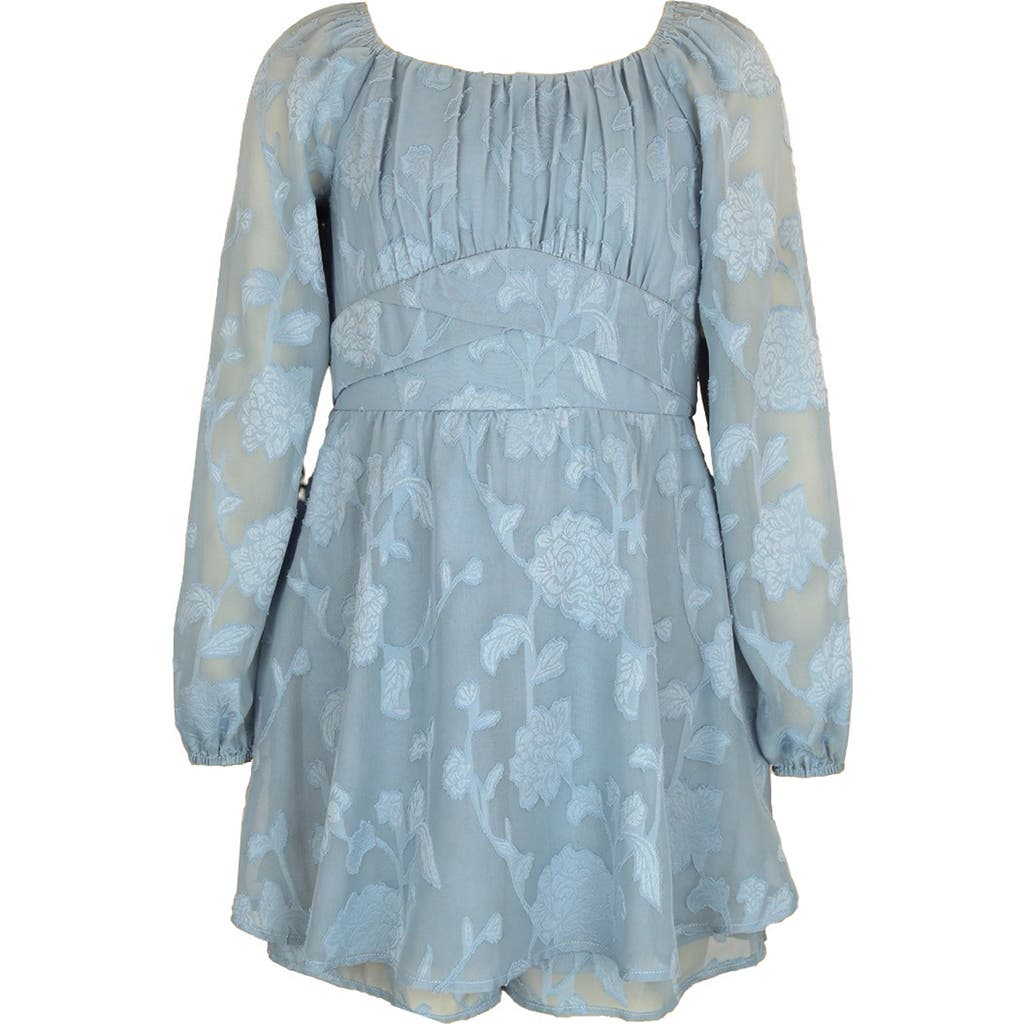 Zunie Kids' Burnout Chiffon Skirted Party Romper In Blue