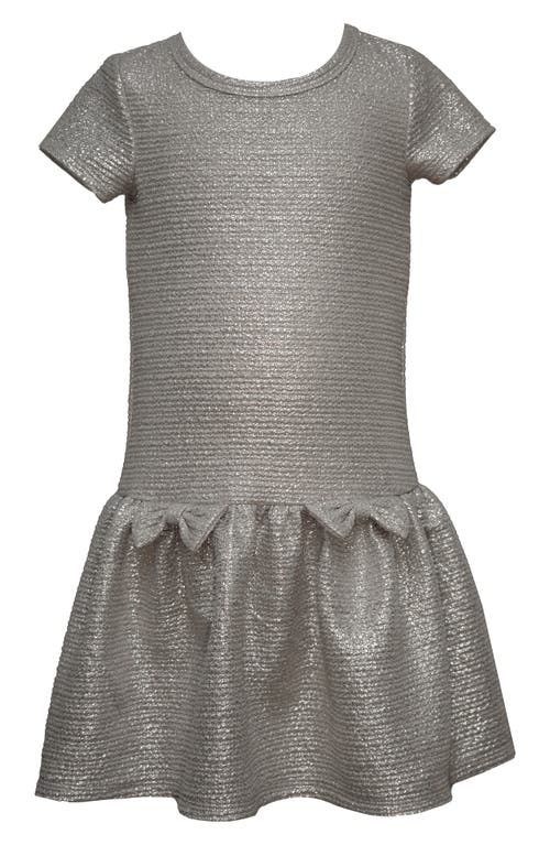 Iris & Ivy Kids' Foil Sequin Drop Waist Party Dress & Crop Cardigan Set In Red