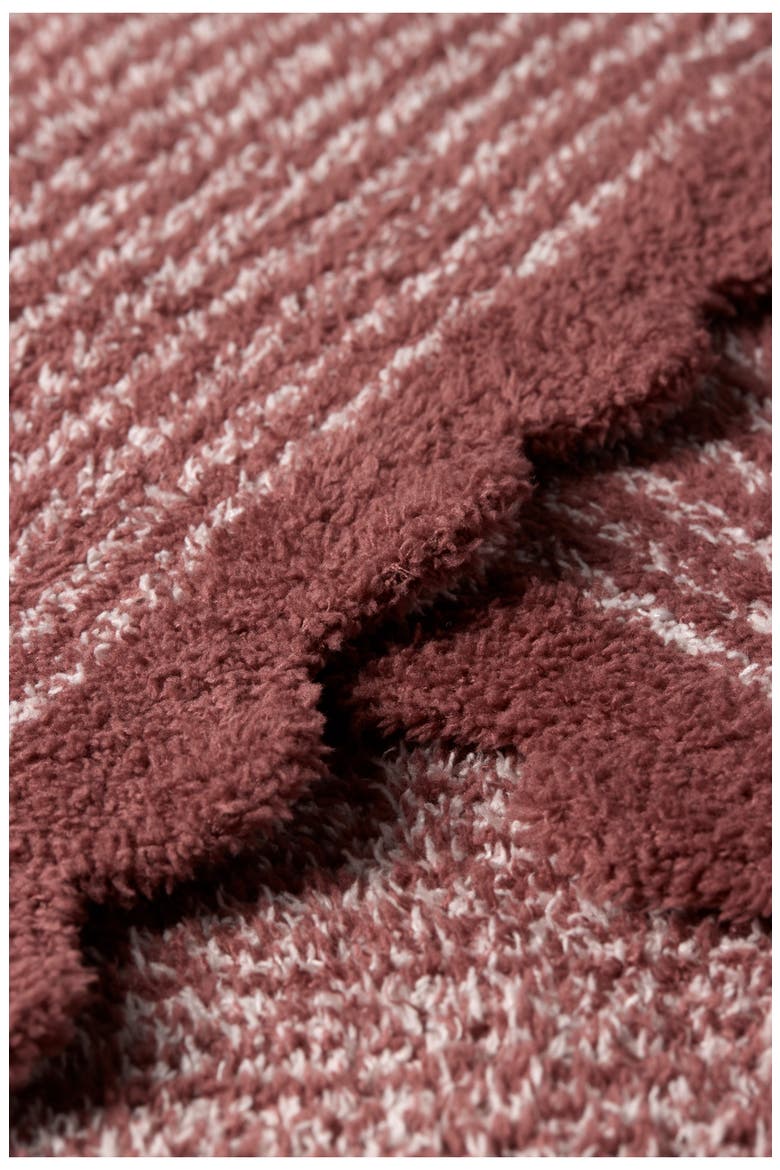CozyChic Scallop Stripe Throw Blanket, Alternate, color, CANYON ROSE-CREAM