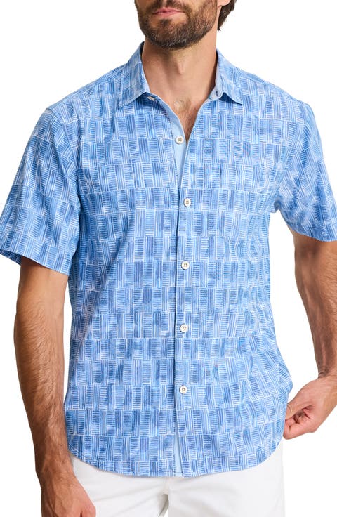 Coastal Ease Geo Fades Button-Up Shirt