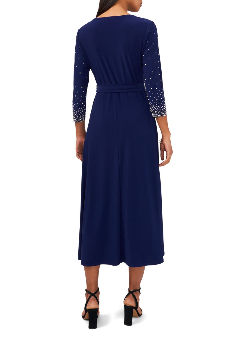 Embellished Tie Waist Midi Dress, Alternate, color, JBS NAVY