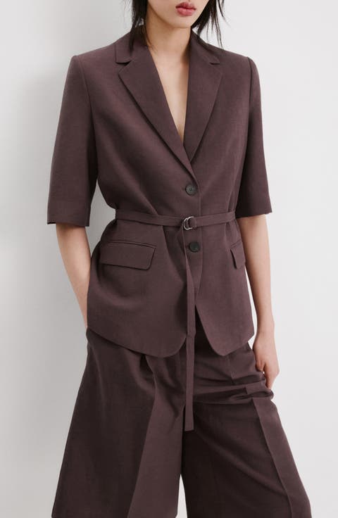 Argelia Belted Short Sleeve Blazer