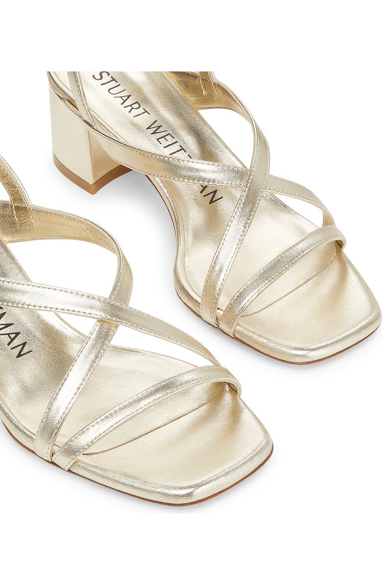 Stuart Weitzman Oasis 50 Block Sandal, Alternate, color, Light Gold