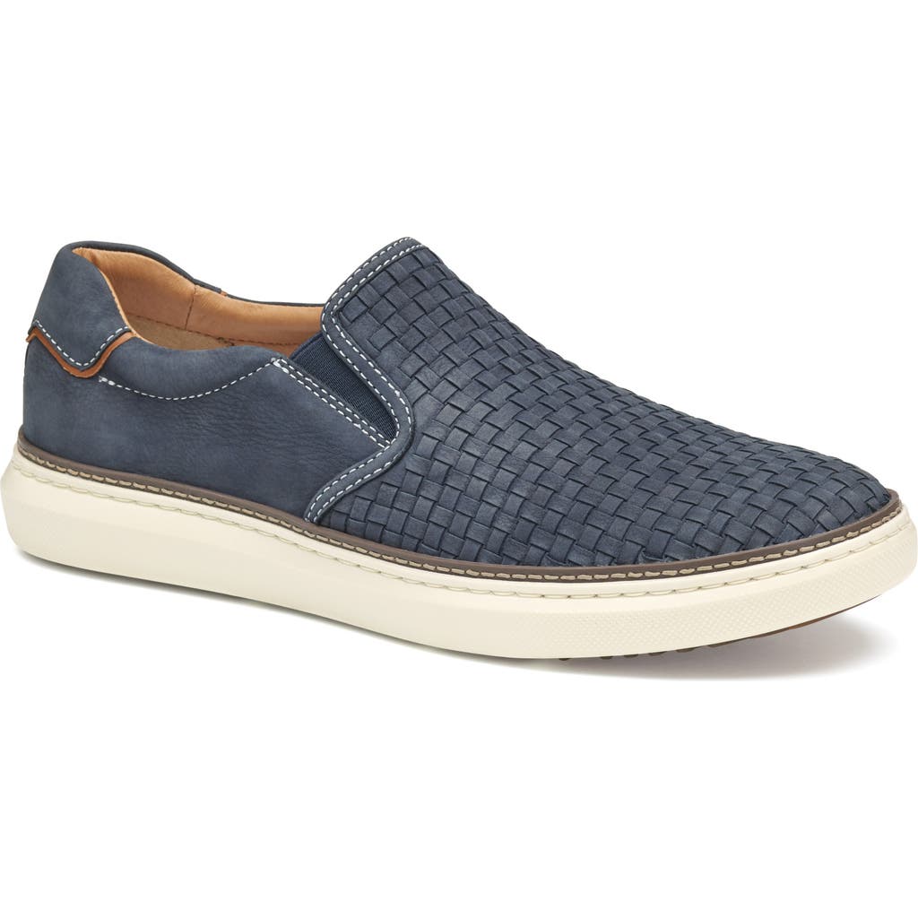 Johnston & Murphy Men's Mcguffey 2 Woven Slip-on Sneaker In Navy Woven Tumbled Nubuck