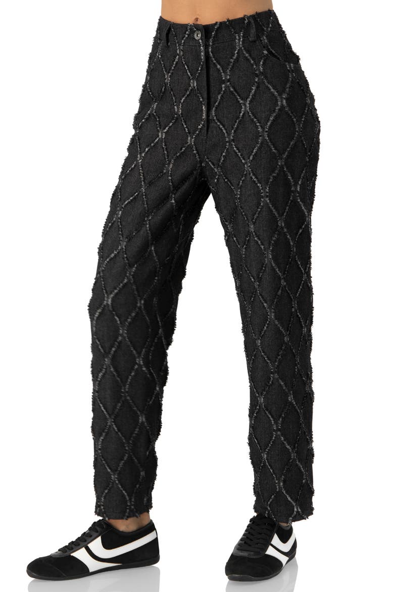 Straight-Leg Jeans with Distressed Detail, Main, color, Black