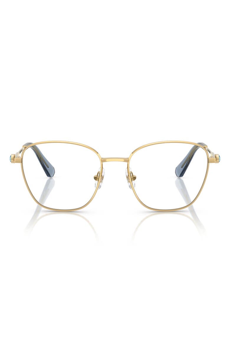 Swarovski 52mm Square Optical Glasses, Main, color, Shiny Gold