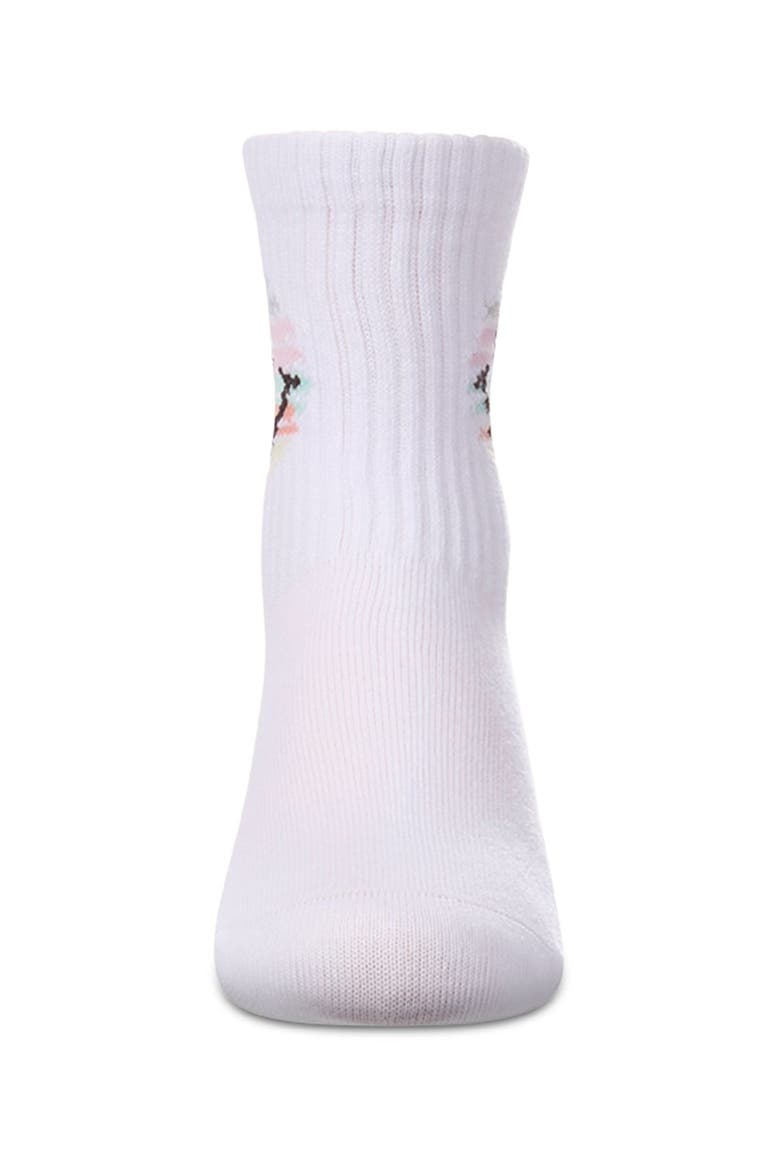Colorful Smiley Face  Pointelle Ribbed  Novelty Crew Sock, Alternate, color, White