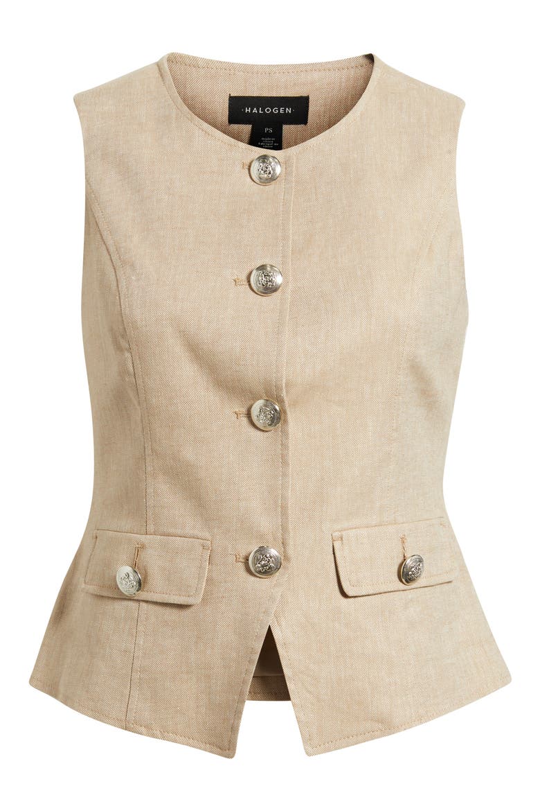 Crewneck Cutaway Vest, Alternate, color, PEBBLE