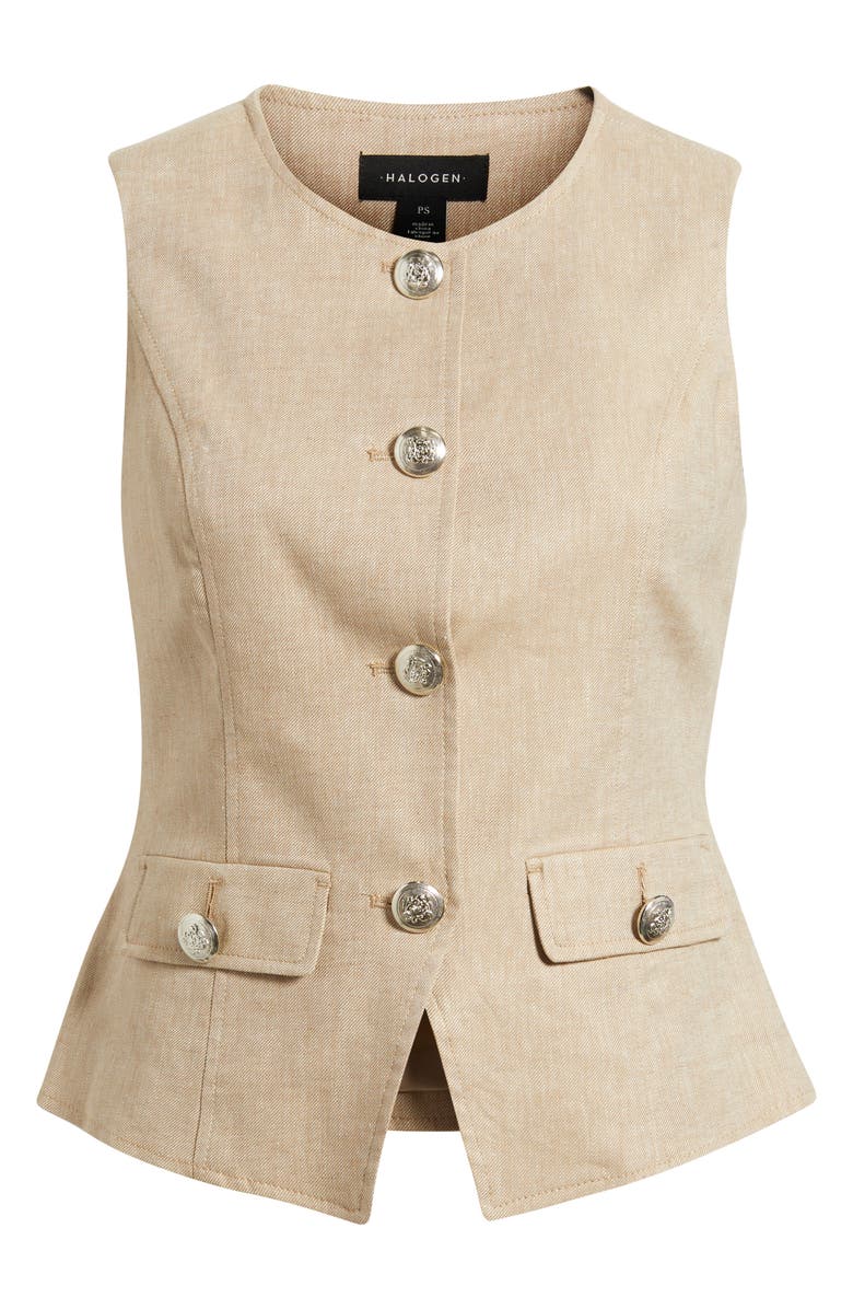 Halogen<sup>®</sup> Crewneck Cutaway Vest, Main, color, Pebble