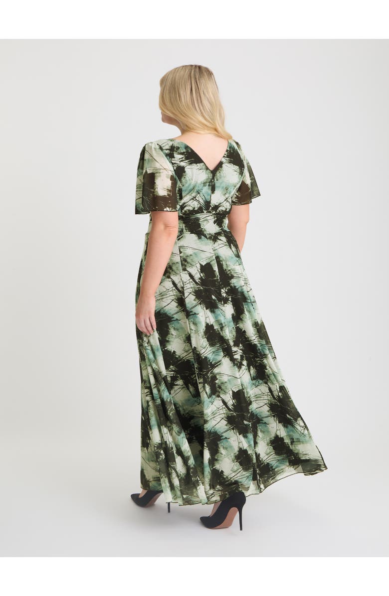 Scarlett & Jo Isabelle Abstract Angel Sleeve Dress, Alternate, color, Black Grey Ivory