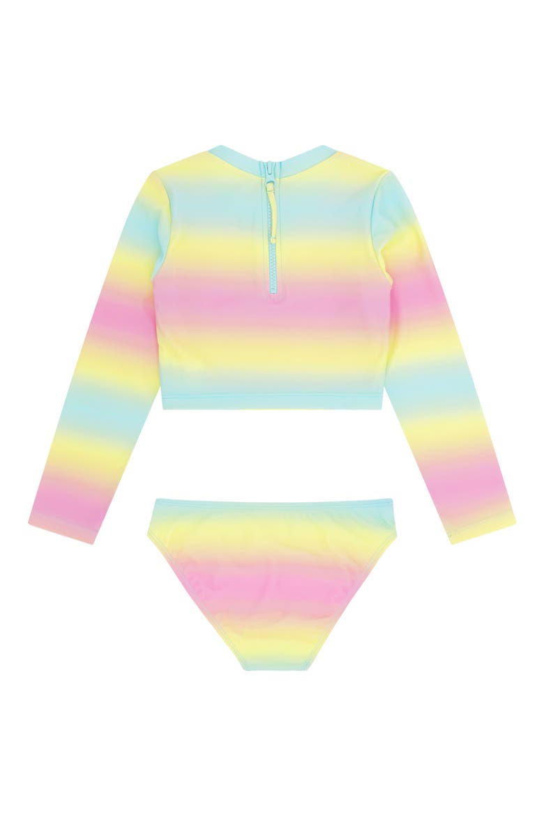 Kids' Waves 4 Days Long Sleeve UPF 50+ Two-Piece Rashguard Swimsuit, Alternate, color, MULTI