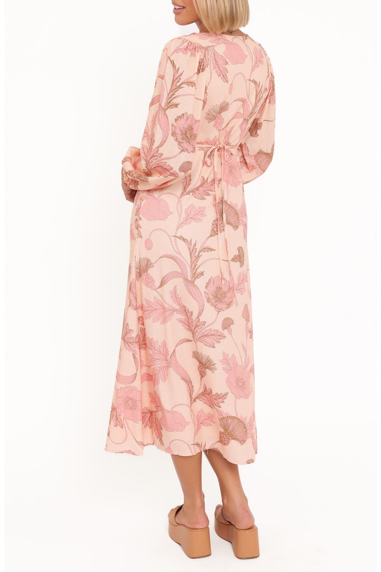 Kolby Floral Print Long Sleeve Midi Dress, Alternate, color, PINK FLORAL