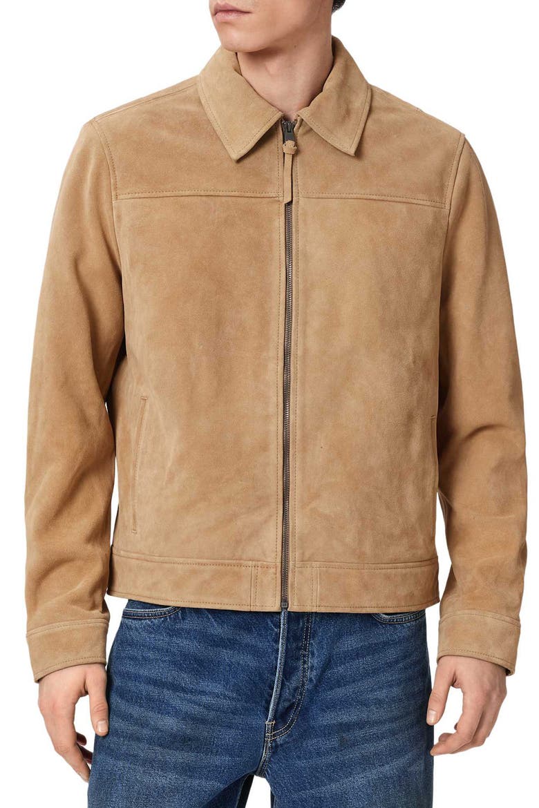Rhone Suede Jacket, Main, color, DESERT BROWN