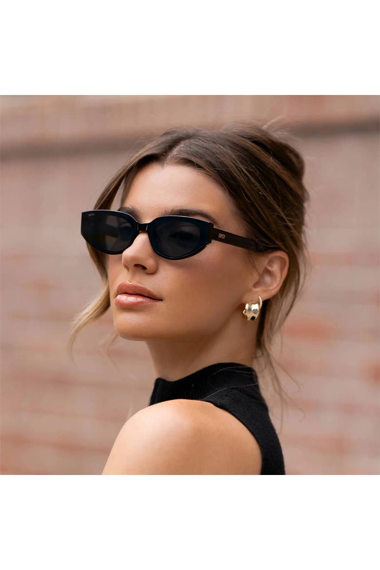 Astra - 51mm Flat Lens Cat-Eye Sunglasses, Alternate, color, Black