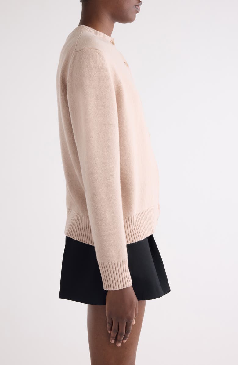 Givenchy Embroidered Logo Wool & Cashmere Cardigan, Alternate, color, Light Pink