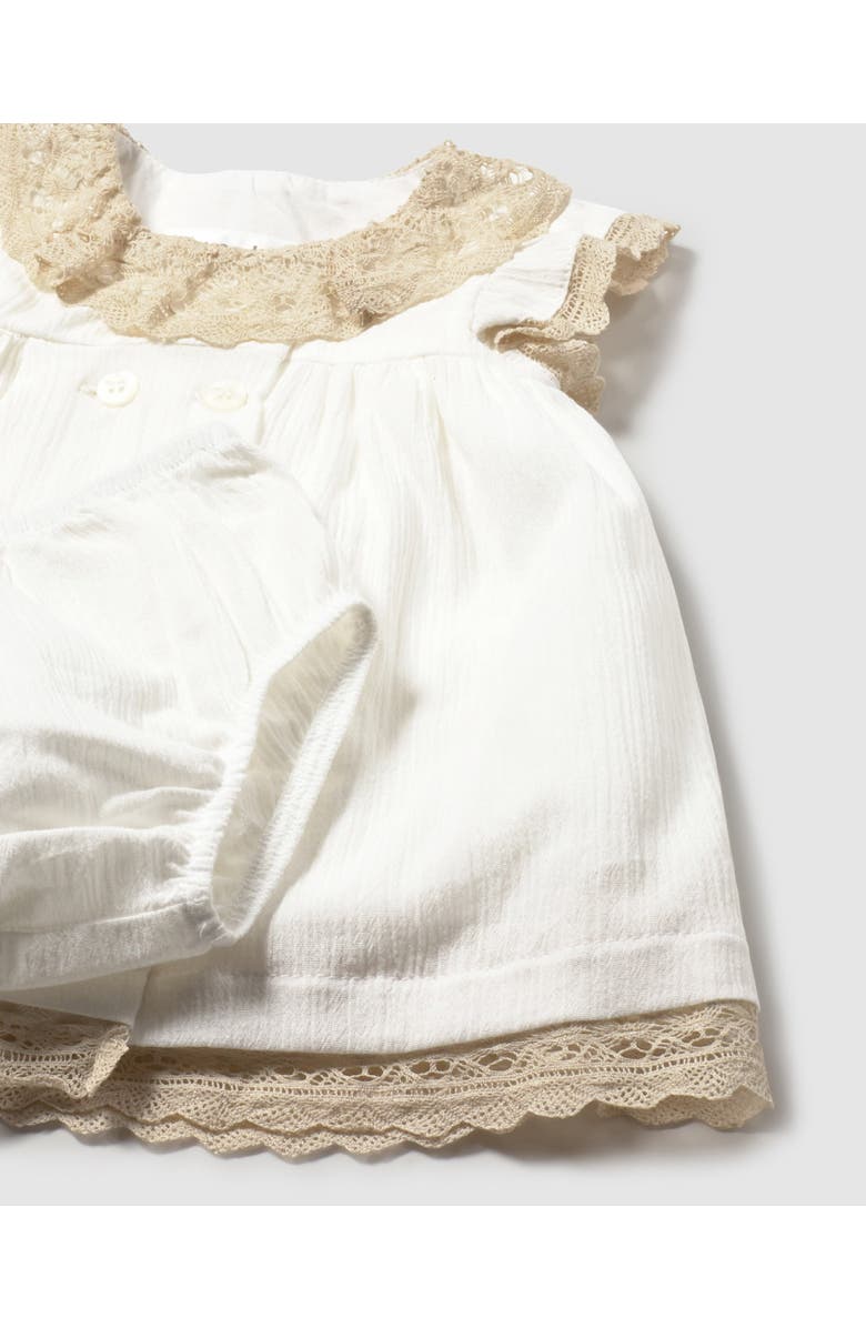 Mayoral Dress With Lace Trim, Alternate, color, White