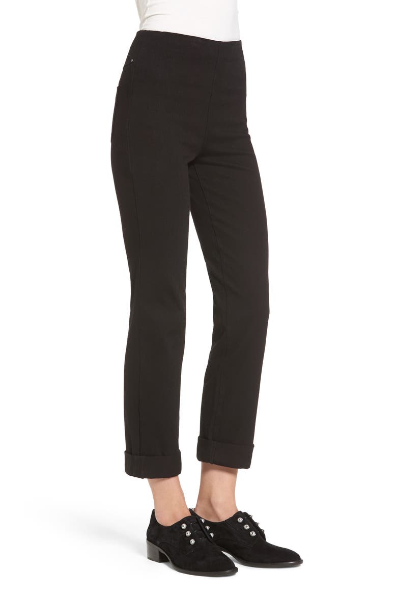 'Lyssentials Boyfriend High Rise Denim Jeans, Alternate, color, BLACK