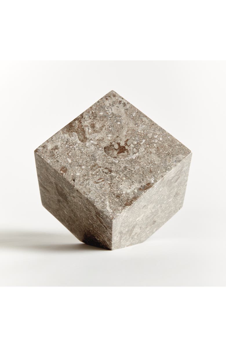 Napa Home & Garden Abstract Marble Cube Sculpture - Gray Marble Accent Piece, Alternate, color, Gray