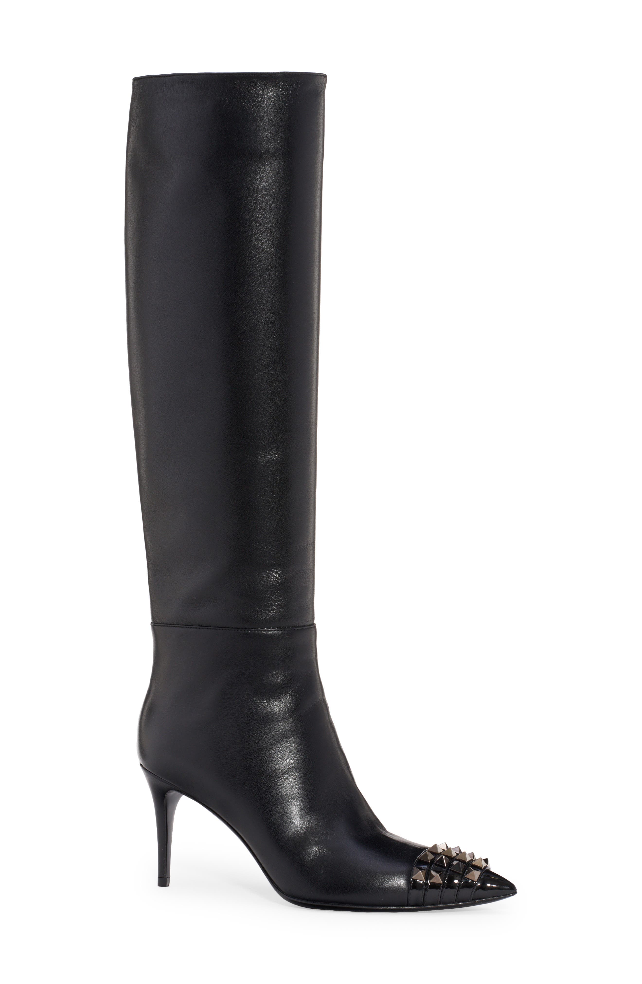 Valentino Garavani Alcove Rockstud Pointed Toe Tall Boot, Main, color, 