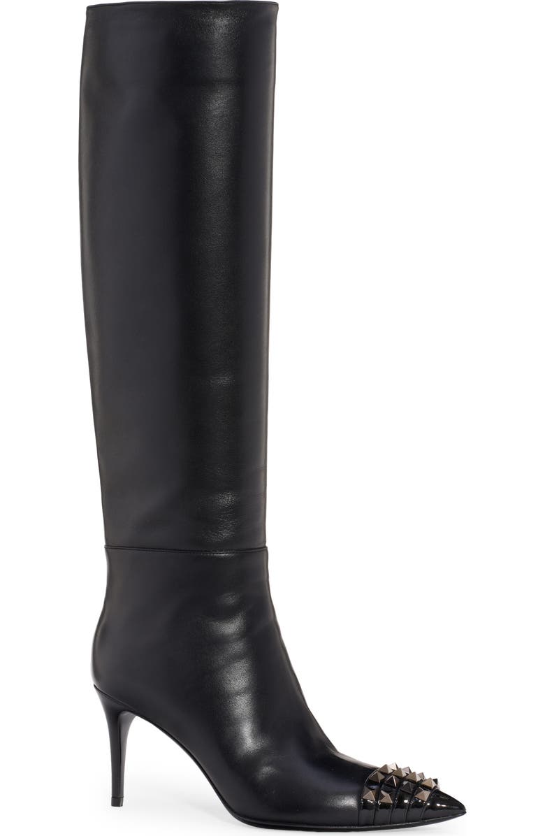 Valentino Garavani Alcove Rockstud Pointed Toe Tall Boot, Main, color,