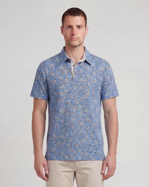 Floral Field Mens Knit Polo