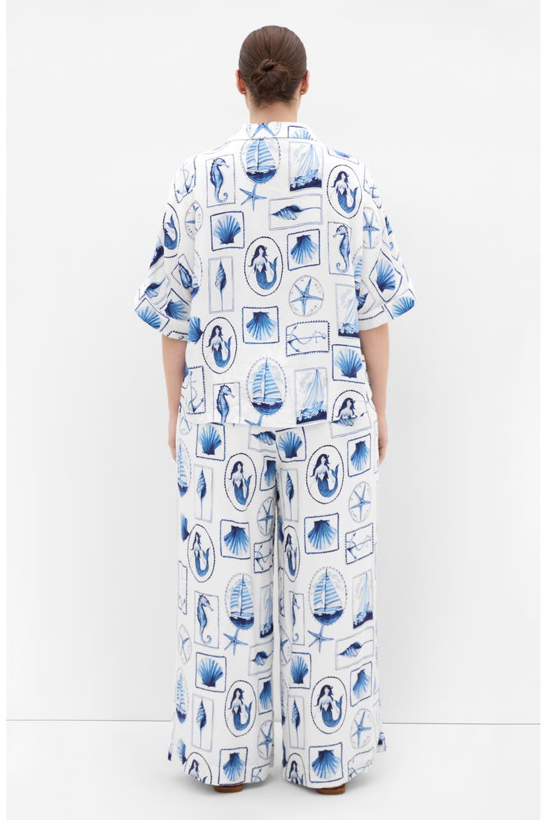 Liana Print Wide Leg Pants, Alternate, color, AMALFI POSTCARD