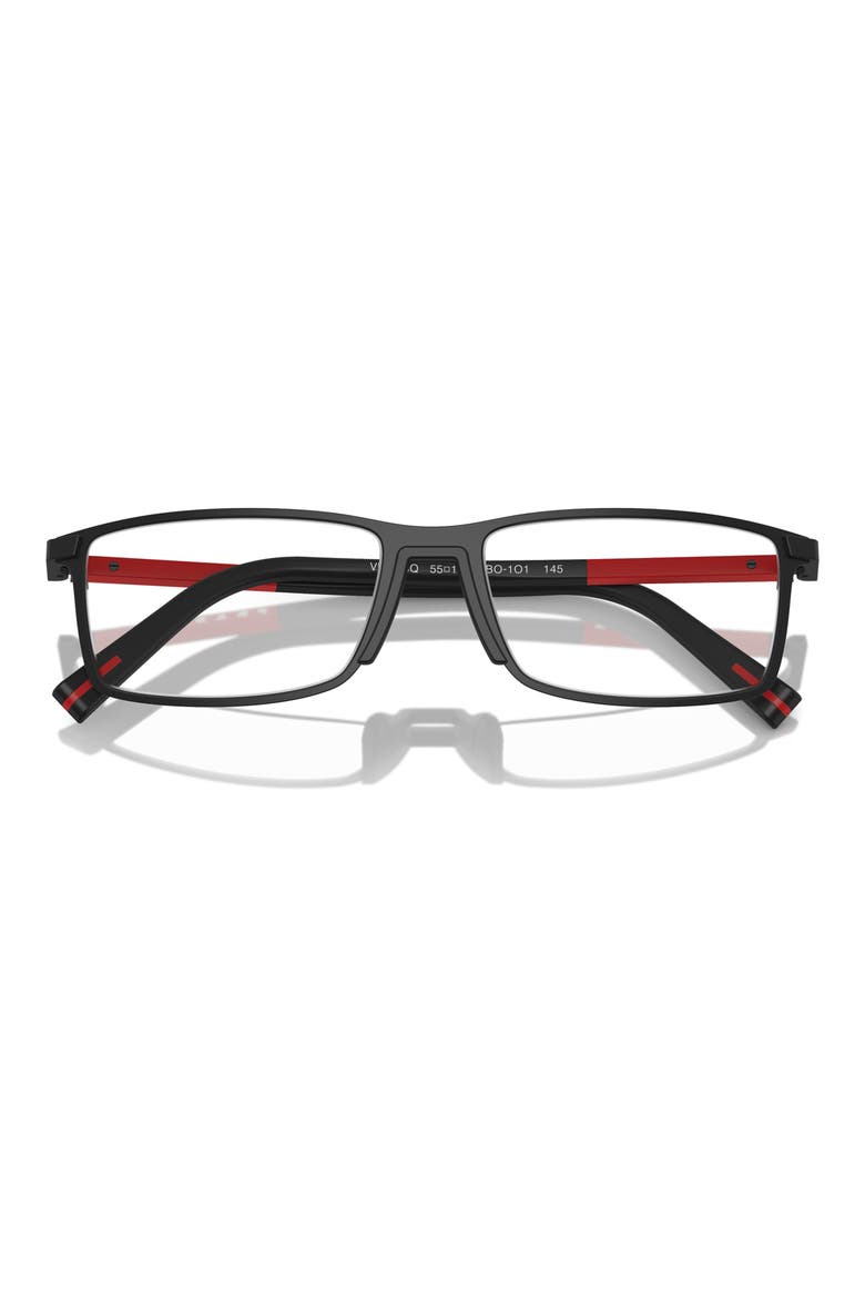 55mm Rectangular Optical Glasses, Alternate, color, MATTE BLACK