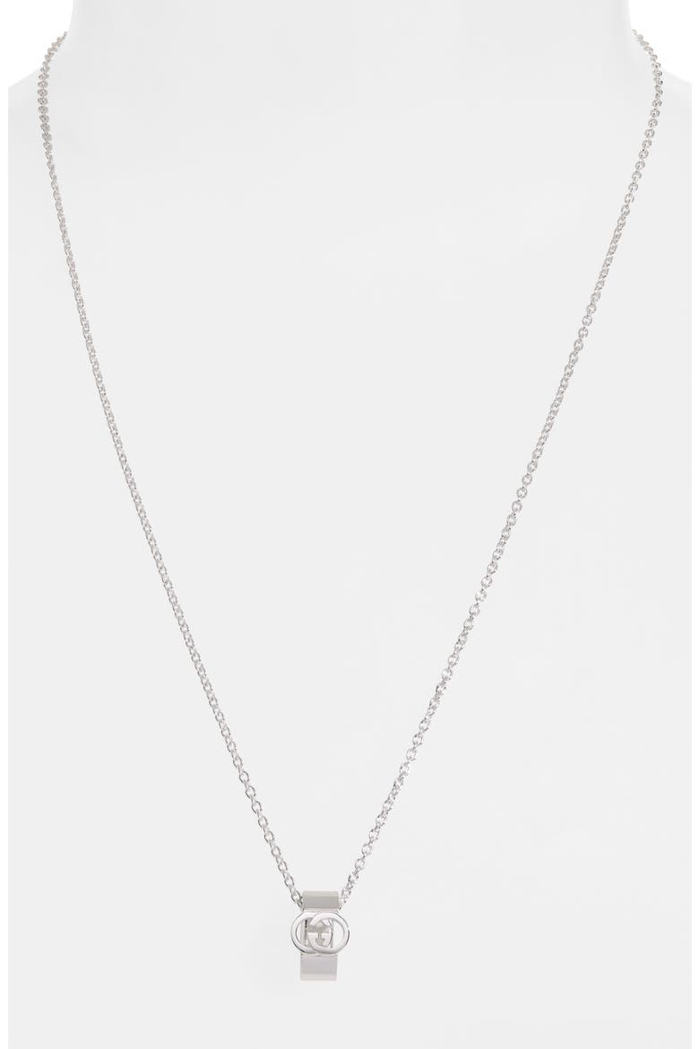 Interlocking G Sterling Silver Pendant Necklace, Alternate, color, SILVER