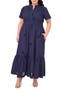 Floral Embroidered Flounce Hem Cotton Maxi Dress