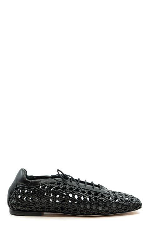 Antonia Woven Leather Flat