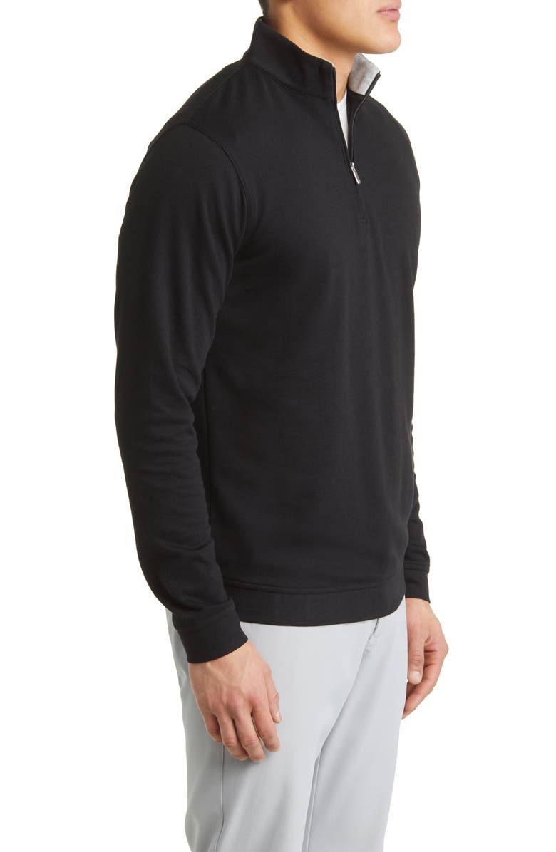Peter Millar Comfort Interlock Quarter Zip Pullover, Alternate, color, Black