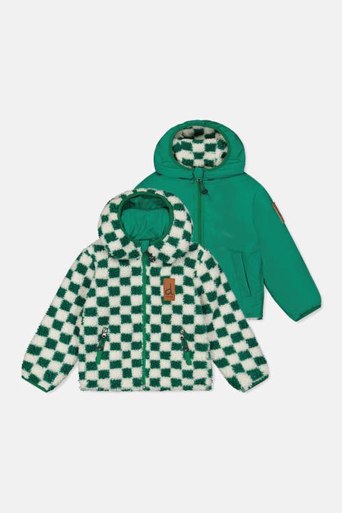 Reversible Fleece Hooded Zip Pocket Mid-Season Jacket (Toddler, Little Kid & Big Kid)