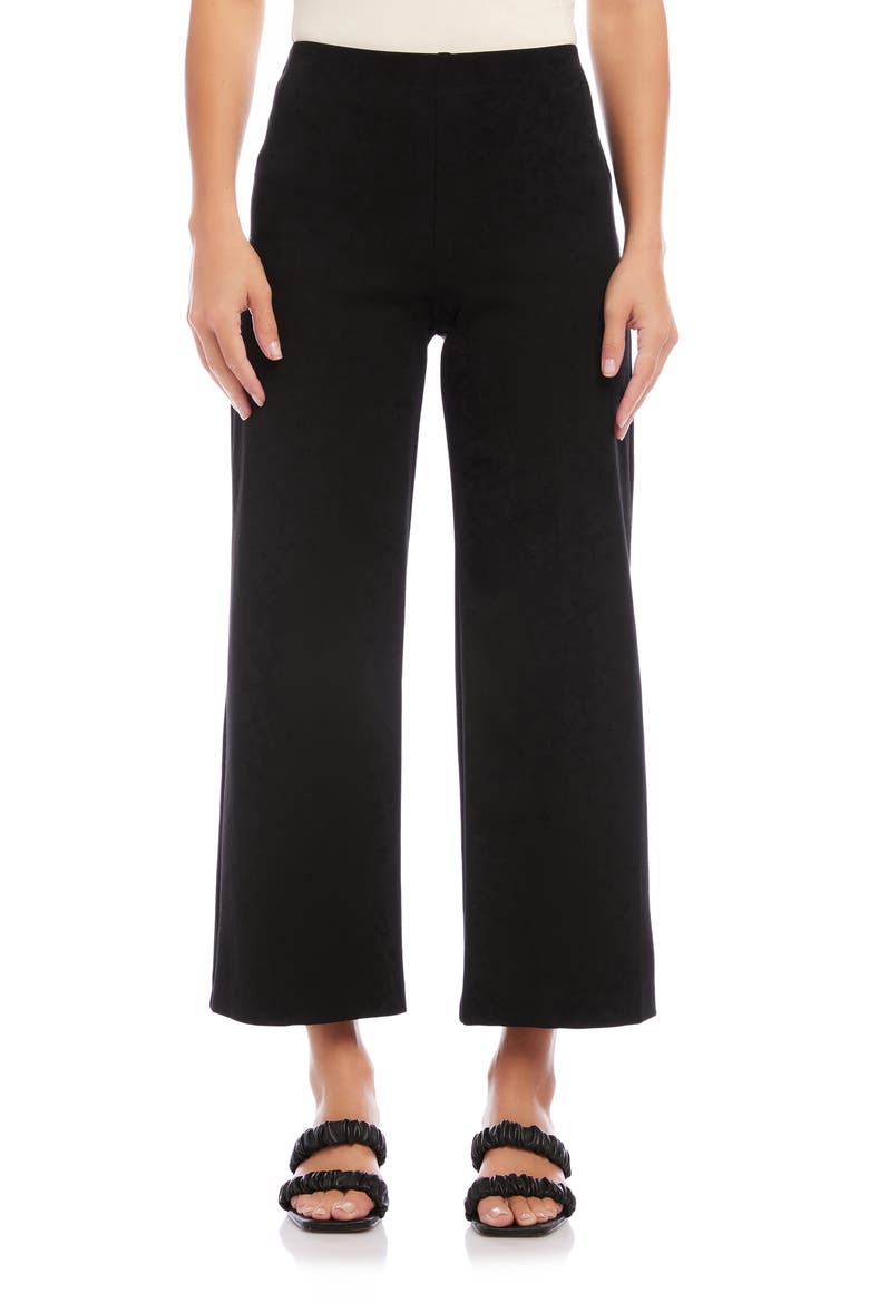 High Waist Crop Wide Leg Pants, Main, color, BLACK