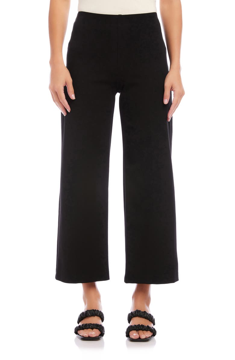 FIFTEEN TWENTY High Waist Crop Wide Leg Pants, Main, color, Black