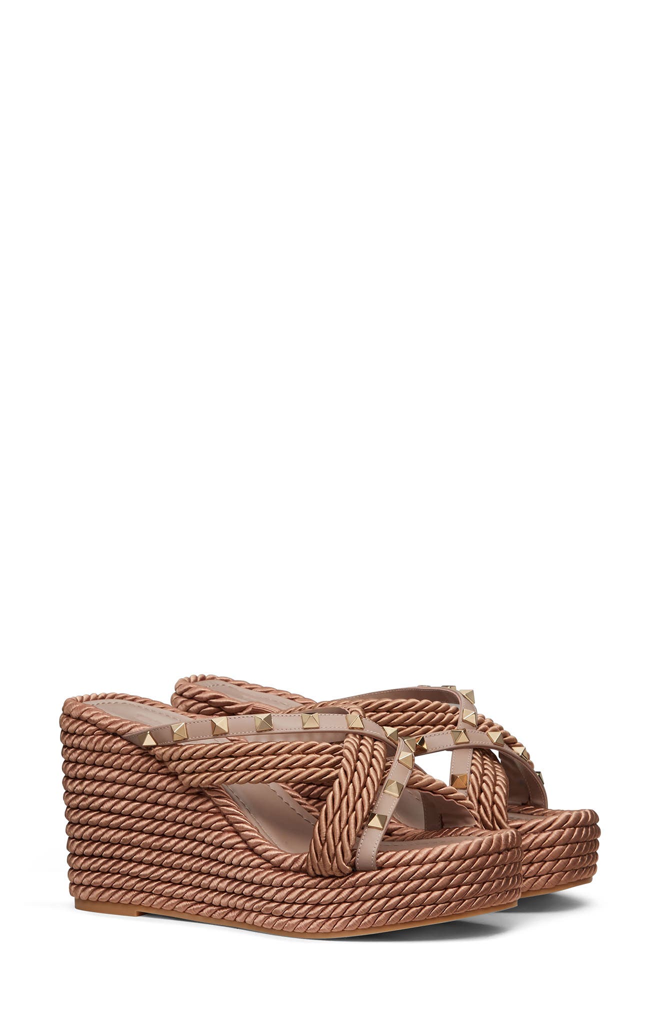 Valentino Garavani Rockstud Strappy Platform Wedge, Main, color, 