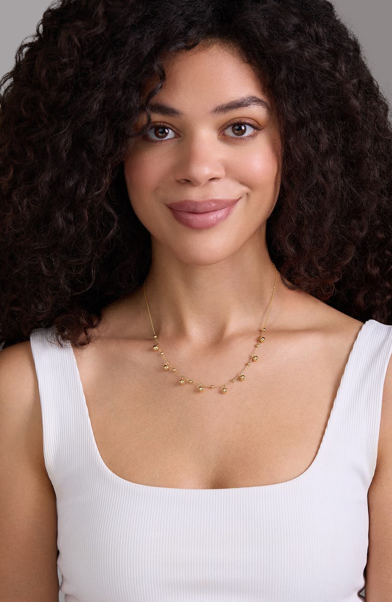 Bony Levy 14K Gold Sphere Station Necklace, Alternate, color, 14K Yellow Gold