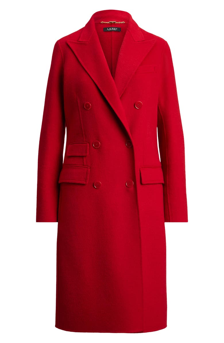 Lauren Ralph Lauren Double Breasted Coat, Alternate, color, Ralph Red