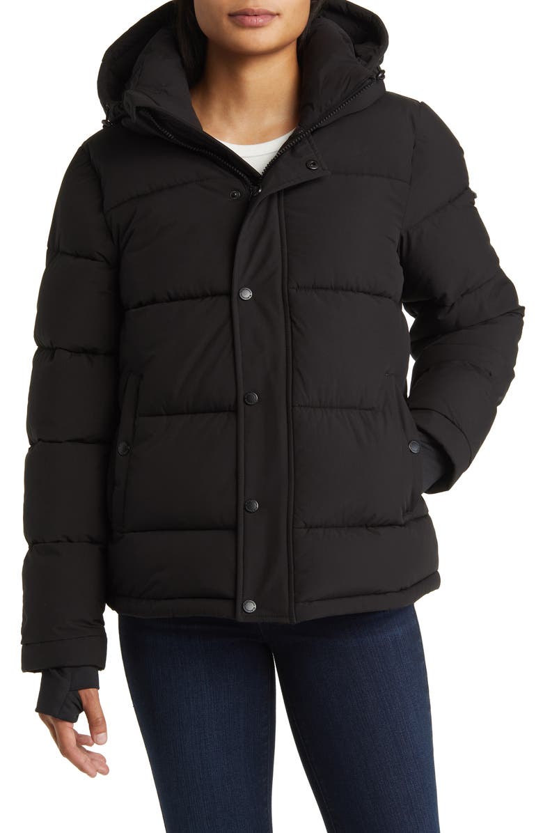BCBGeneration Water Resistant Hooded Puffer Jacket, Main, color,