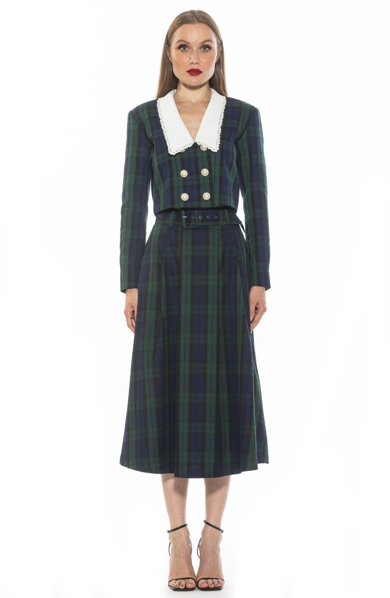 Aurelia Cropped Plaid Blazer