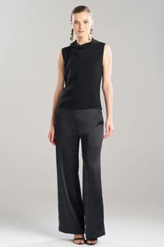 Natori Stretch Crepe Funnel Neck Top