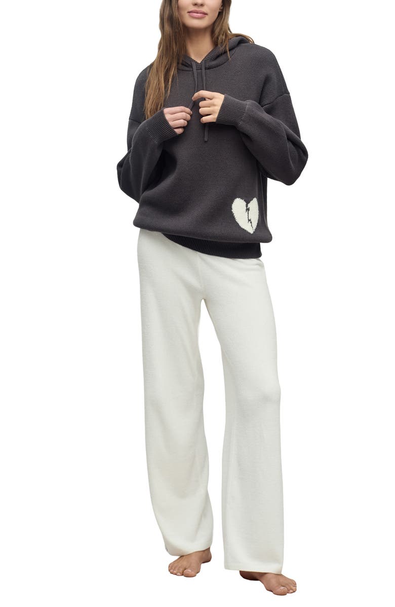 Barefoot Dreams<sup>®</sup> CozyChic<sup>®</sup> Heartbreaker Cotton Graphic Sweater Hoodie, Alternate, color, Carbon-Pearl