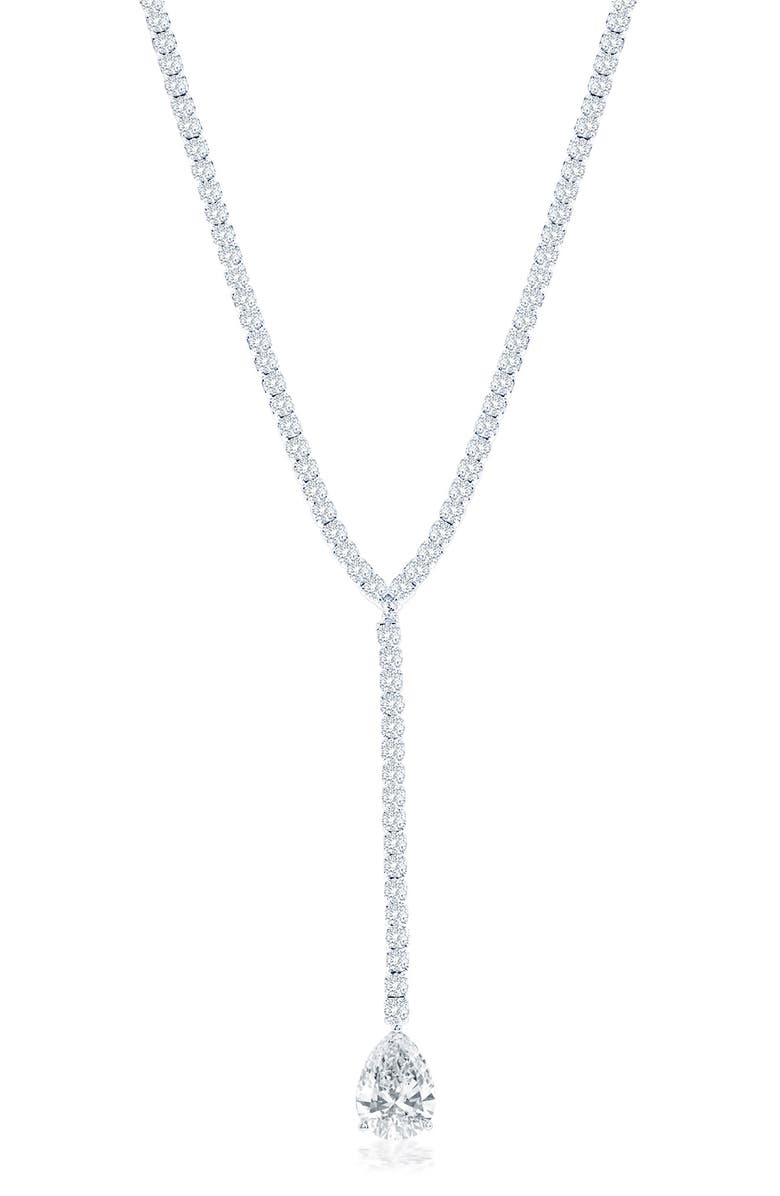 SUZY LEVIAN Gala Lariat Tennis Necklace, Main, color, White