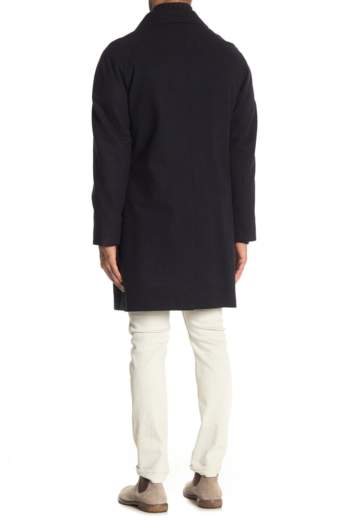 DKNY Basketweave Spread Collar Coat (Men) | Nordstromrack
