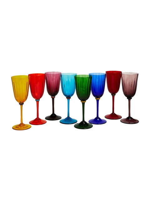 Wine Rainbow Glasses Set Of 8