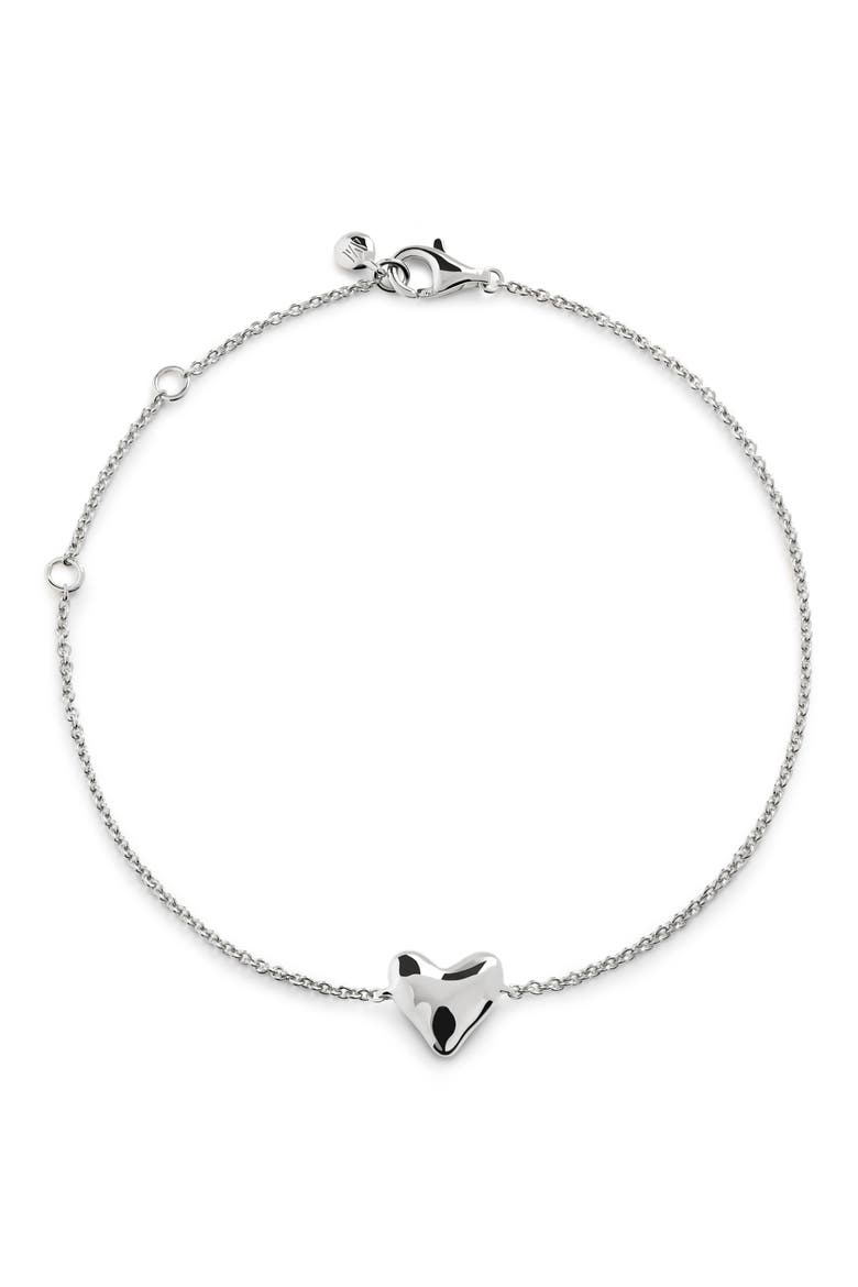 Heart Chain Bracelet, Main, color, STERLING SILVER