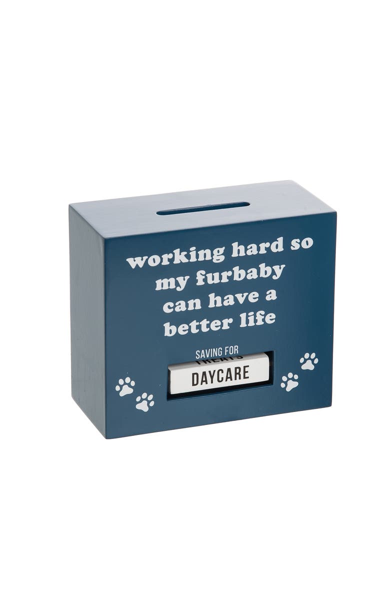 Totalee Gift Pet Can Have a Better Life Rotating Bank Wood Blue, Main, color, Blue