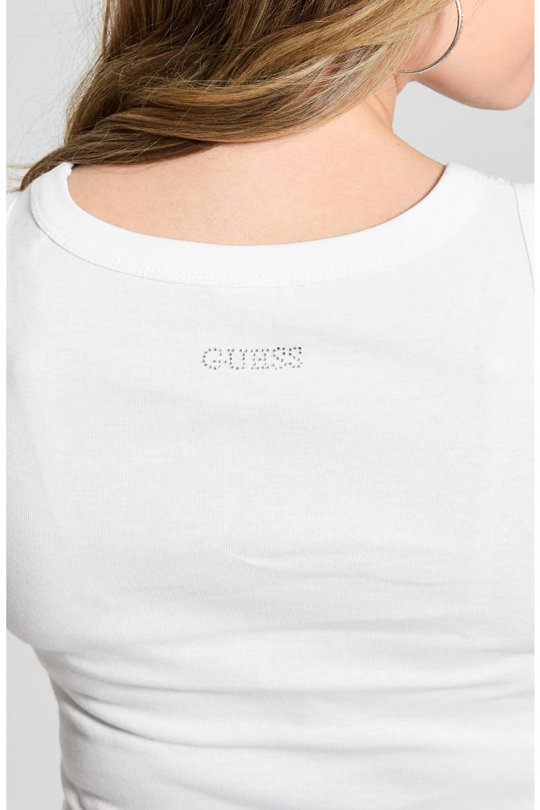 Alexia Sequin Rib Cotton Tank, Alternate, color, PURE WHITE