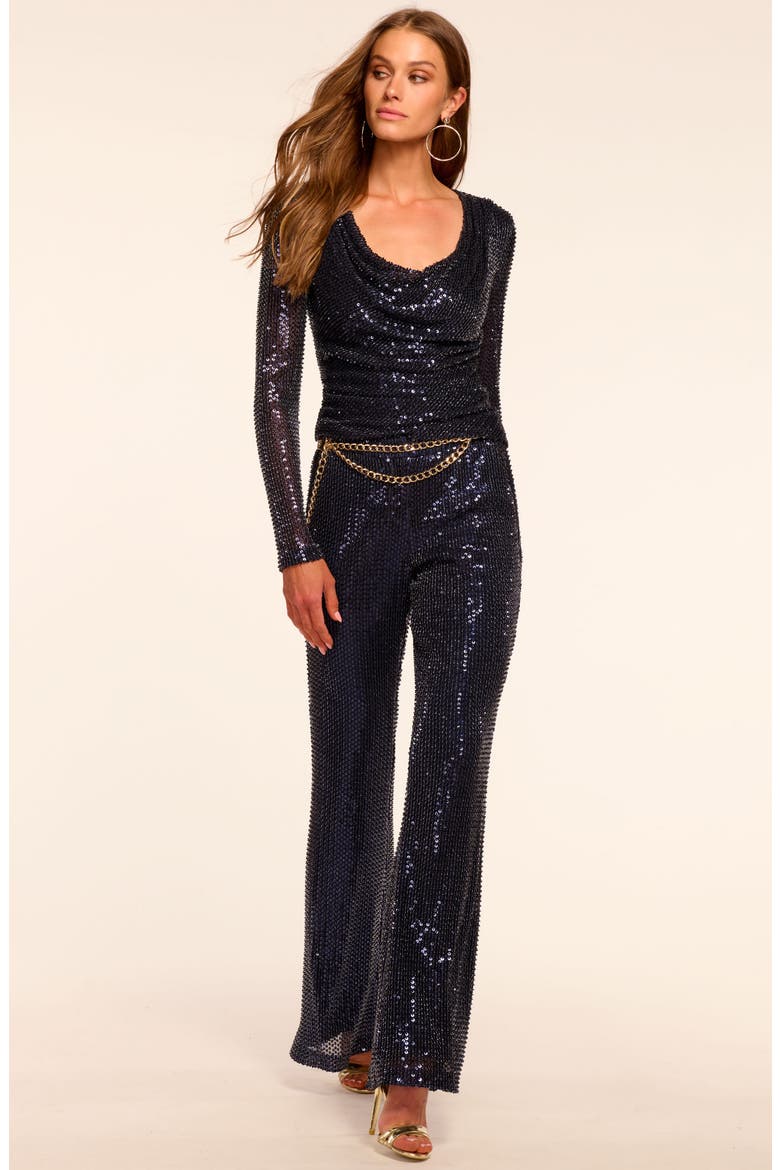 Olivian Sequin Wide Leg Pants, Alternate, color, NAVY BEADED MESH