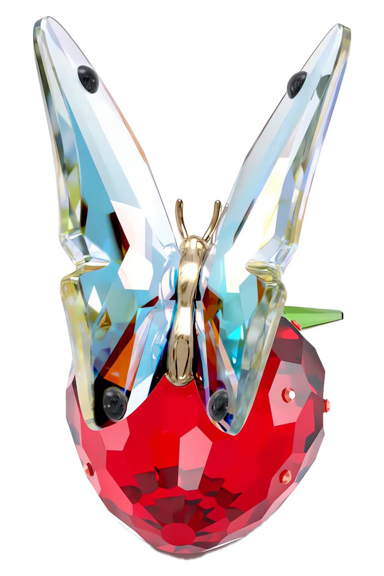 Idyllia Crystal Butterfly & Strawberry, Alternate, color, RED